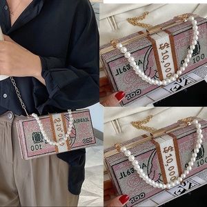 Pink Diamond-studded Dollar Purse / Bag